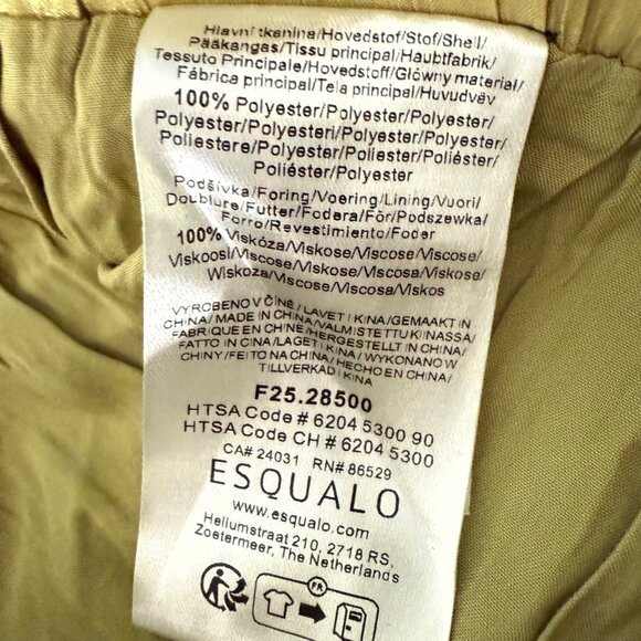 Esqualo Womens Gold Crinkle Pleated midi Skirt US 6 EU 36 Polyester Blend Lined - Picture 6 of 8